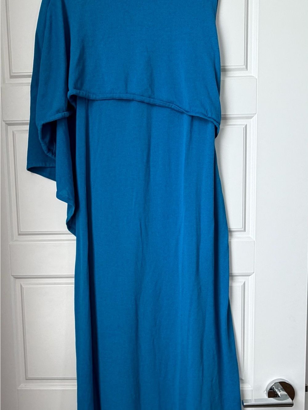 Zara Bright Blue Dress with Cape-Med